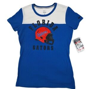 NWT Nike Florida Gators  Women's T-Shirt Football Helmet Graphic Top Large Blue